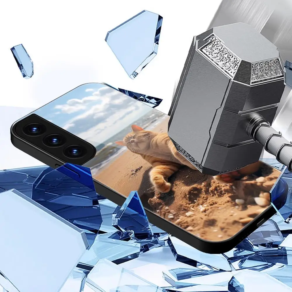 Чехол для Samsung Galaxy S24 S23 S22 S20 Ultra S21 FE 5G S10 S9 Plus S10E S8 с изображением летнего пляжа на закате над морем и пальмами (art.: 3920db766c418) - 3920db766c418