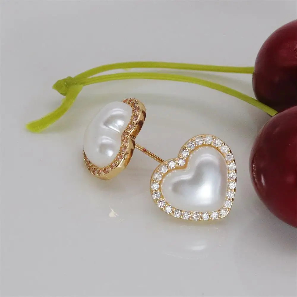 Великолепные серьги с имитацией жемчуга в форме сердца для женщин Роскошные