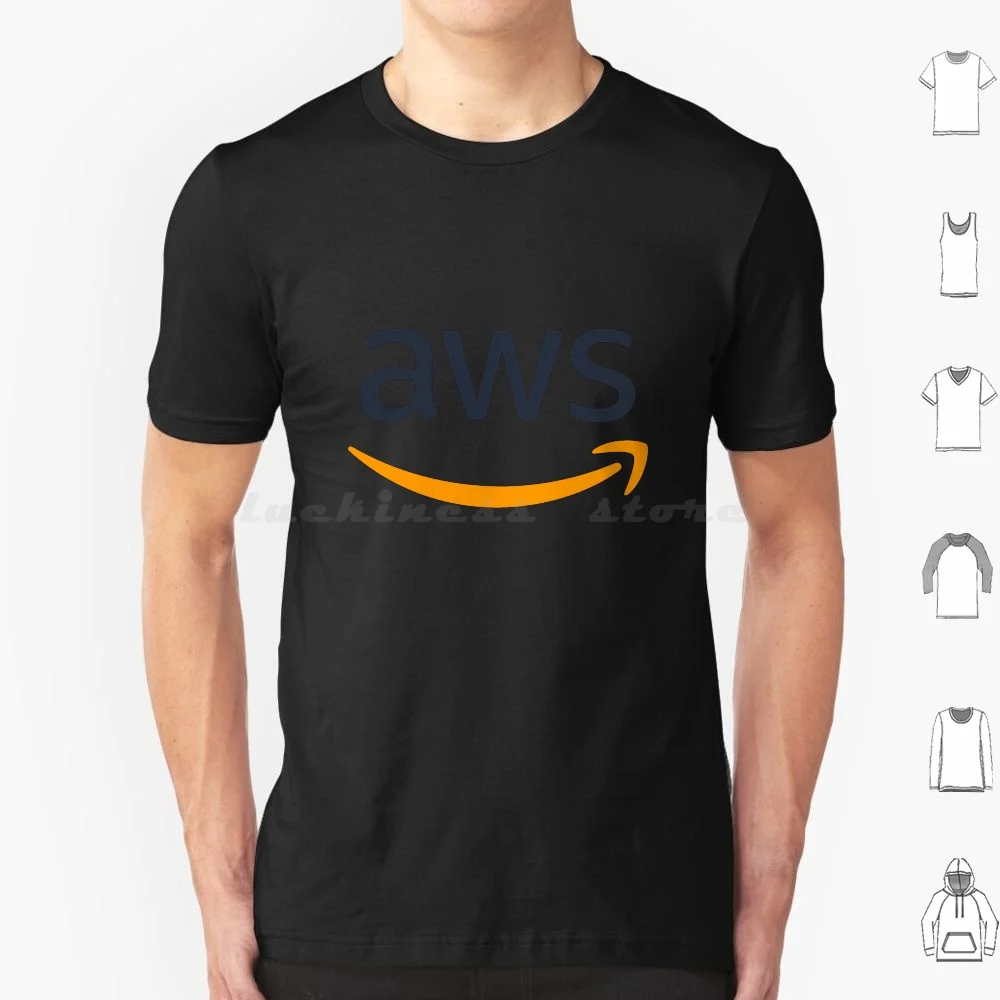 

Футболка Aws 6Xl для мужчин и женщин, детская модная брендовая футболка с логотипом Aws, облачный Марк, брендовый логотип бренда Aws