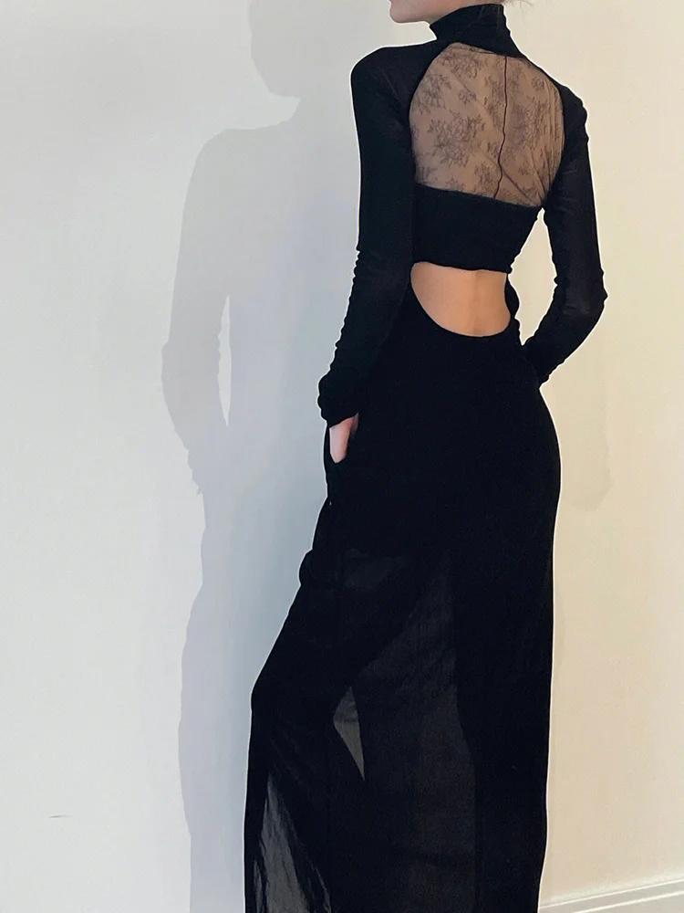 

Small Gift Dress Hepburn French Pure Sexy Unique Design Sense Small Dress Open Back Long Dress