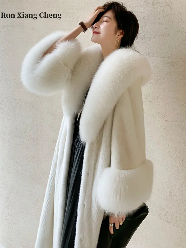 Women’s Clothing Fur Coat Winter 2023 Free Shipping Imitation Marten Luxury Simple Coat High Street Casual Style Plus Size Top