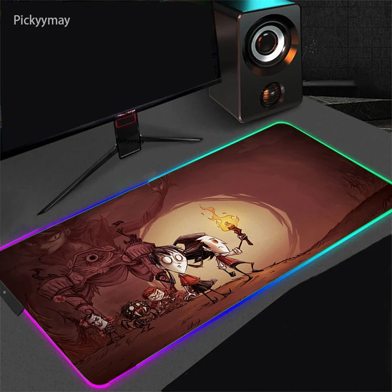 

Dont Starve RGB Mouse Pad XXL Computer Keyboard Carpet Backlight PC Gaming Accessories LED Gamer USB Play Desk Mousepad Anime