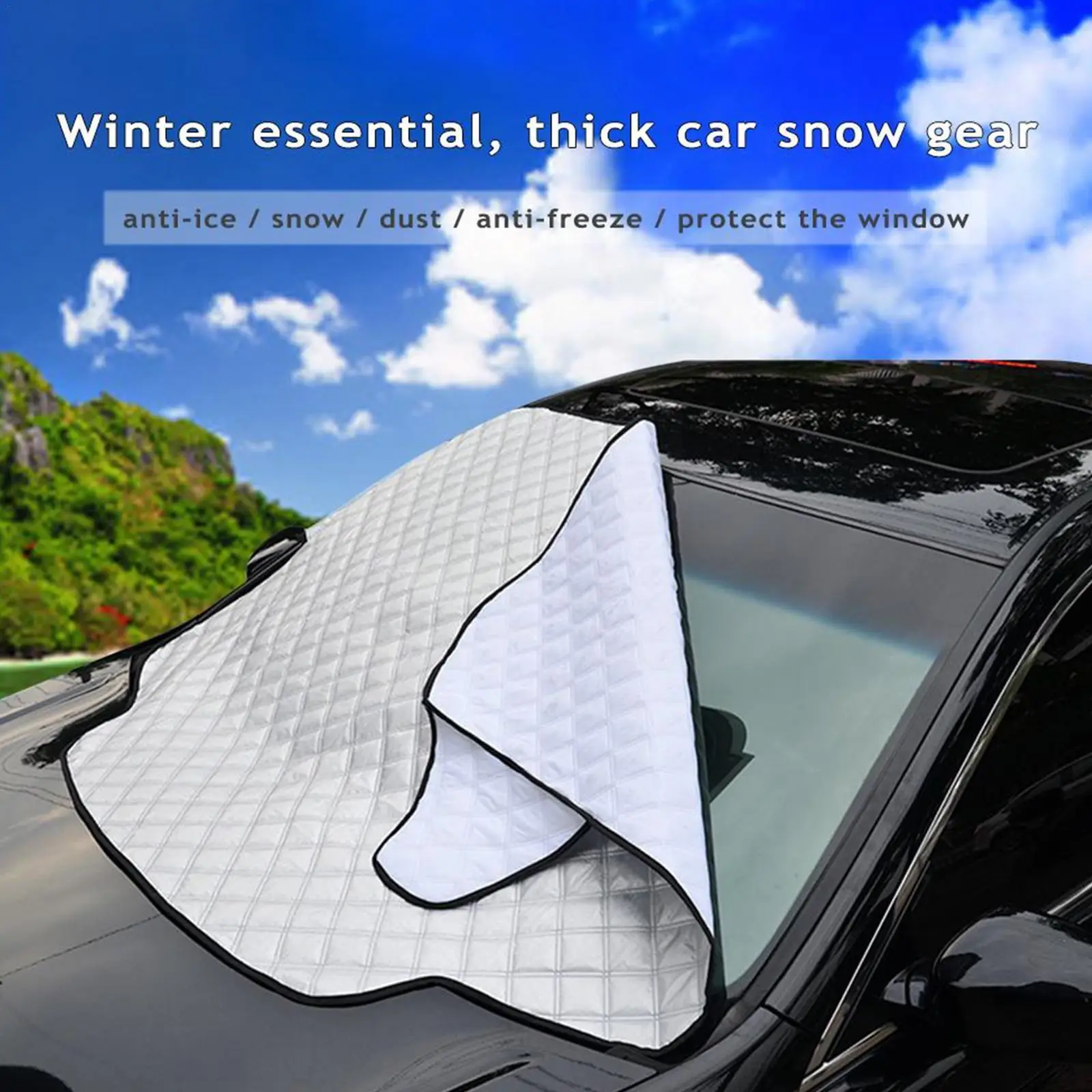 

Car Windshield Frost Cover Protective Cover Car Frost Ice Front Windshield Sunshade Designed For Cars CRVs Trucks SUVs RVs L9A1