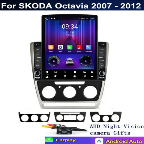 Автомобильный радиоприемник Android 14 для Volkswagen SKODA Octavia 2 A5 2007-2014 GPS Мультимедиа 5G WIFI 4G LTE Viedo Плеер Навигация DSP DVD