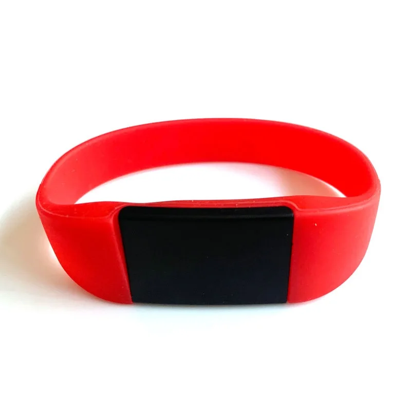 

125Khz RFID EM4305 T5577 Rewritable Wristband Bracelet Waterproof Red Access Control Adult Size for Swimming Pool Sauna Room