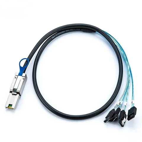 Mini SAS 26Pin SFF-8088 Male to 4 SATA 7Pin Female разделитель для жестких дисков кабель для передачи данных 1 м, 8088 до 4 SATA кабель