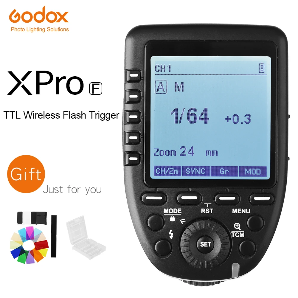 Беспроводной триггер вспышки Godox Xpro-F для Fuji Fujifilm TTL 1/8000s HSS TTL-преобразователь-ручная функция большой экран