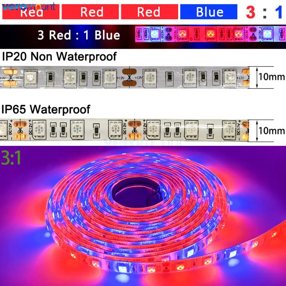 

Светодиодная лента для растений Veromount 5 м, красный+синий