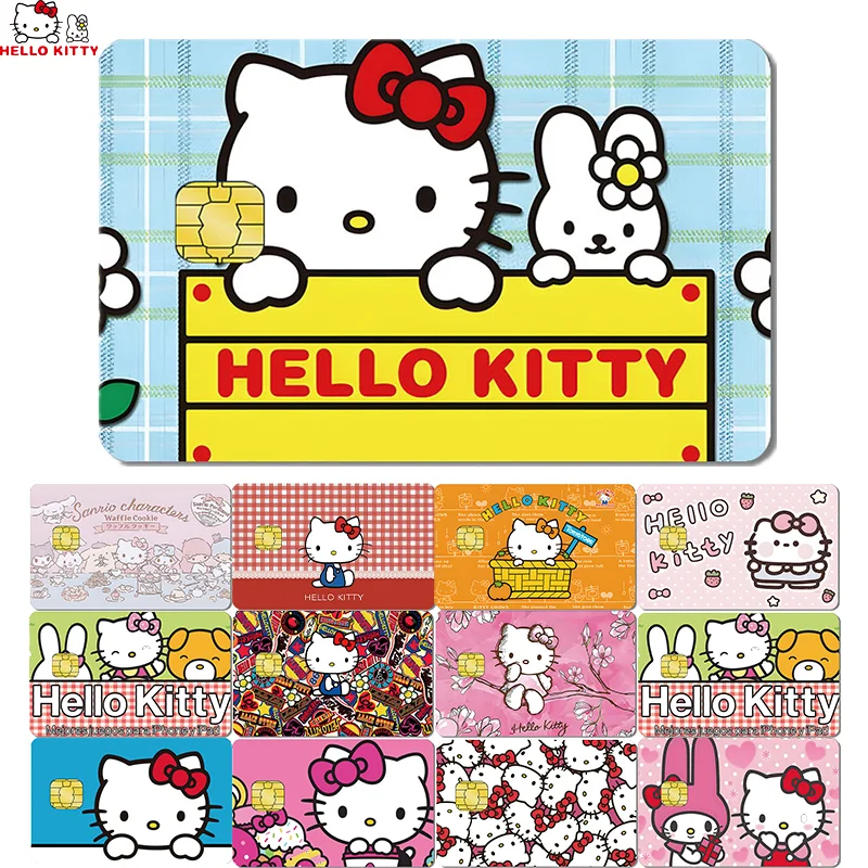 

Hello Kitty Animation Cartoon Matte Skin Film for Small Chip Credit Debit Cards Protect Waterproof Sticker Collection Toy Gift