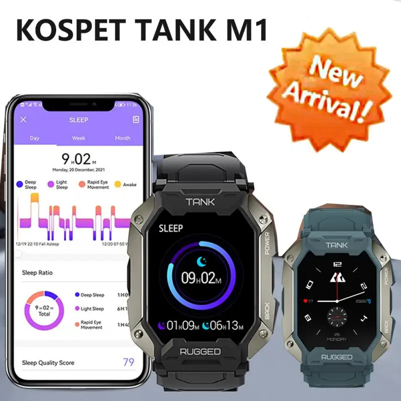 

Новые смарт-часы, прочные спортивные часы для занятий спортом на открытом воздухе, фитнес-трекер, часы KOSPET TANK M1 PRO, смарт-часы с Bluetooth, водонеп...