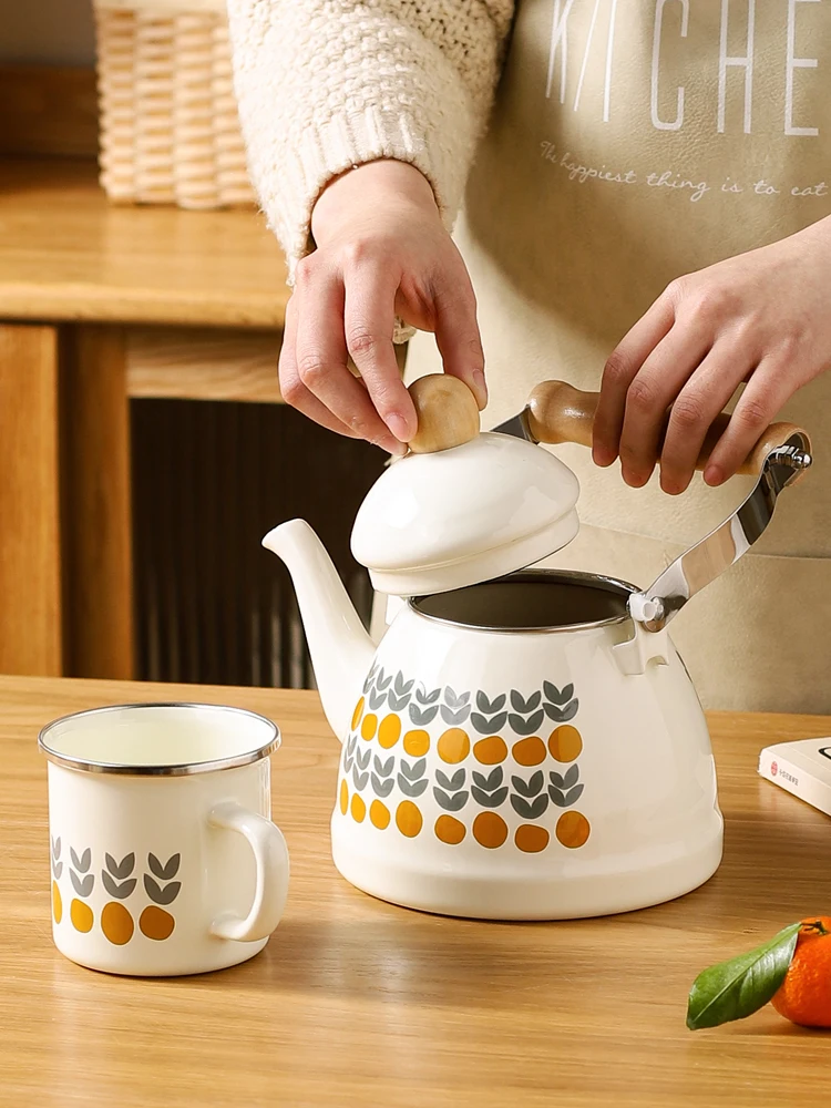 Фарфоровые эмалированные чайные кастрюли 1350 мл 380 чашки в японском ретро-стиле