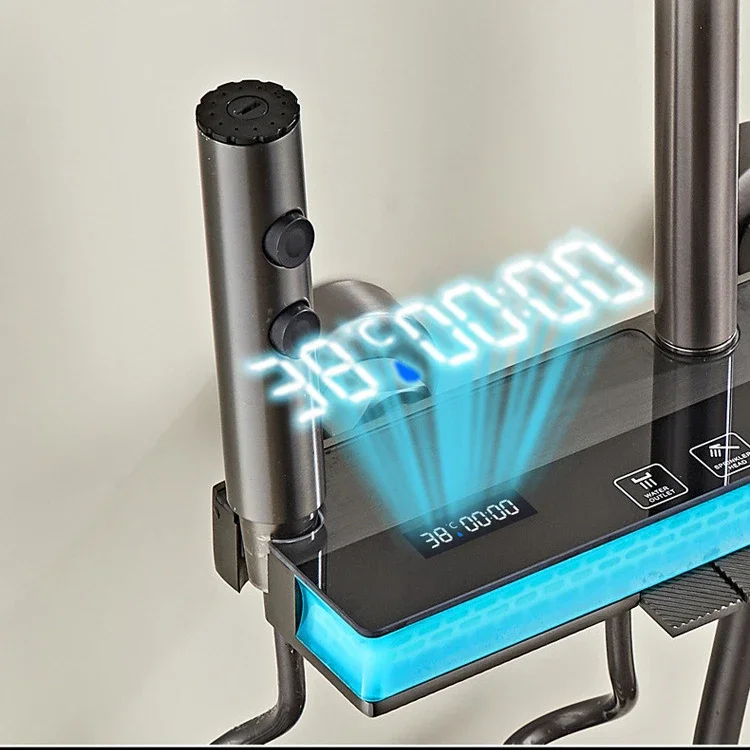 HUNNISE пианино цифровой набор для душа ванной комнаты качественный латунный