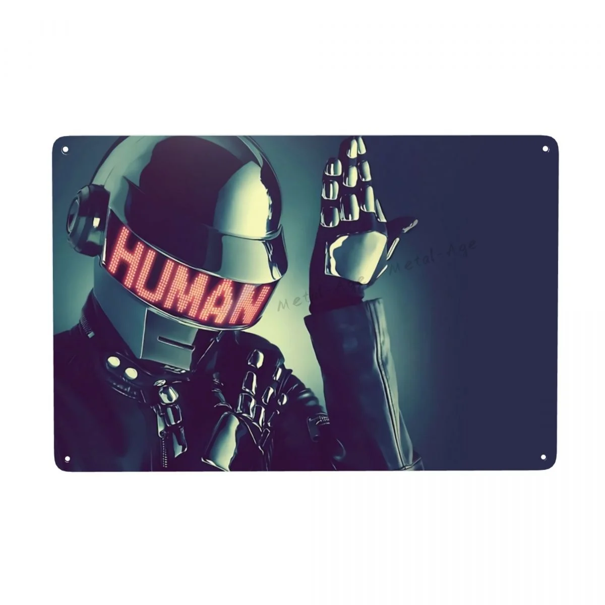 

HUMANITY Metal Tin Signs Daft Punk Helmet Iron Plaque Painting Home Bar Room Decor Wall Art Vintage Modern