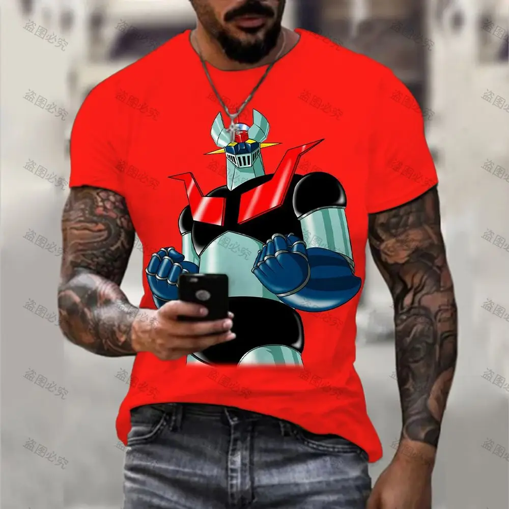 

Mazinger Z T-Shirt Couple Off White High Quality Streetwear Hot Sale Men Short Sleeve Breathable Fabric Harajuku HD Print Tops