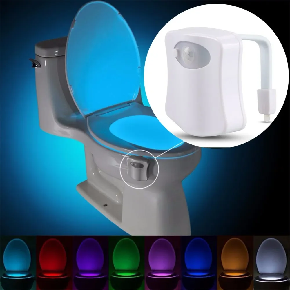 

Светильник для туалета, водонепроницаемый с датчиком движения, 8 цветов