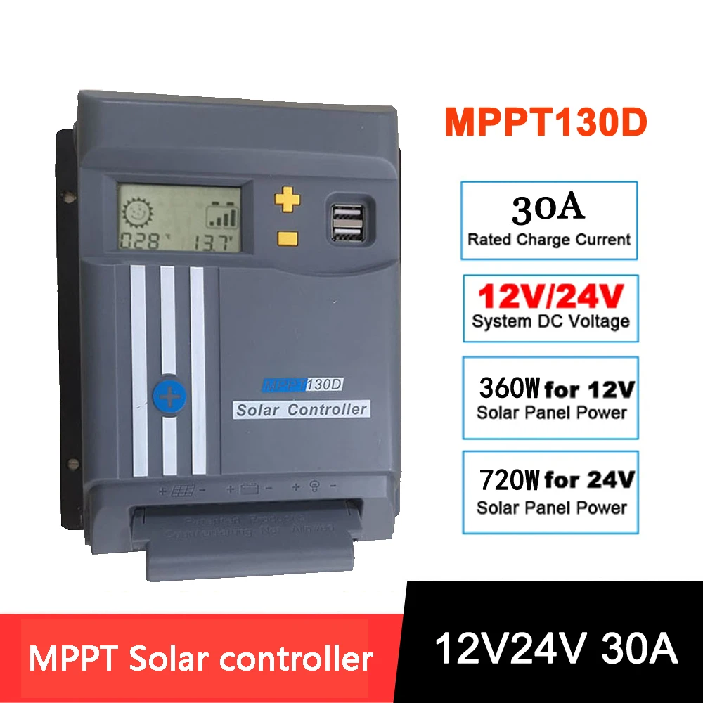 MPPT Solar Charge Controller 30A12V 24V Solar Regulator with Wifi or Bluetooth Optional for Max 100V Solar Panel Input