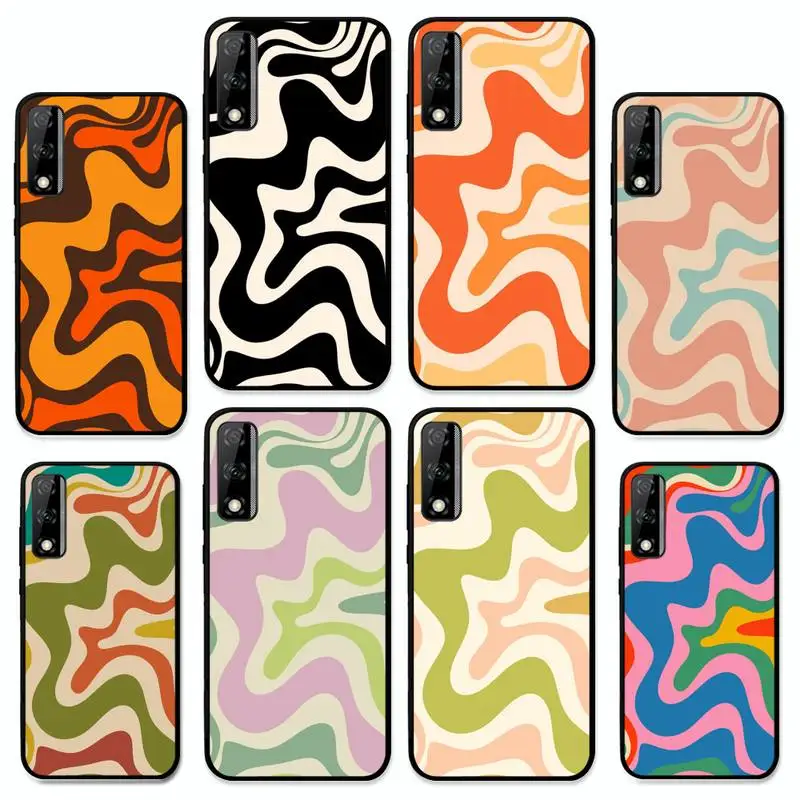 

Liquid Swirl Abstract Pattern in Beige and Sage Green Phone Case for Huawei Y 6 9 7 5 8s prime 2019 2018 enjoy 7 plus