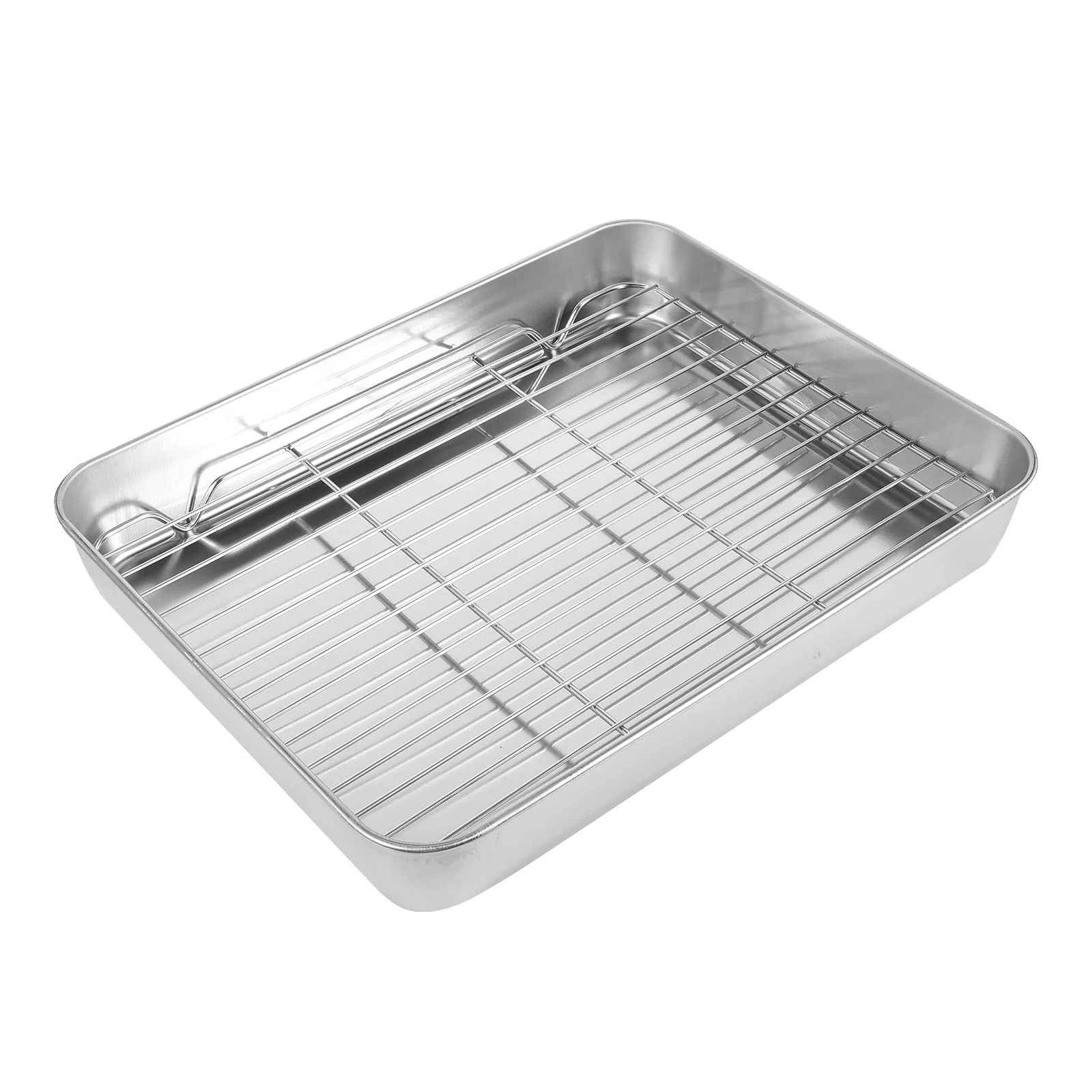 

Pan Tray Quarter Sheet Pan Stainless Steel Oven Rack Toaster Oven Tray Pans Cookie Sheet Tray Pan with Rack