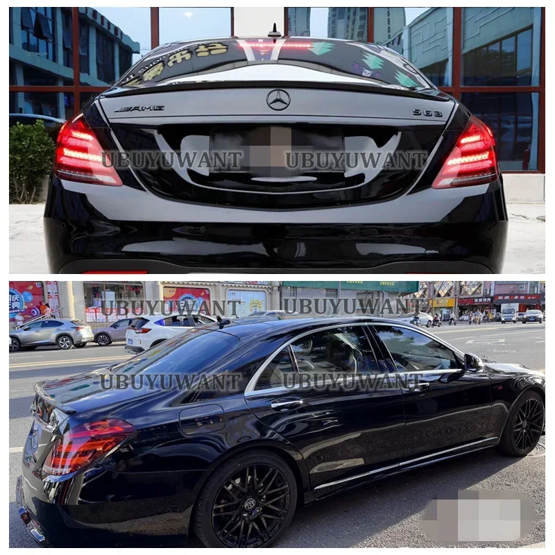 Для Mercedes S-class W222 4-дверный седан 2014 + S350 S400 S450 S500 S600 Abs яркий черный спойлер стильная