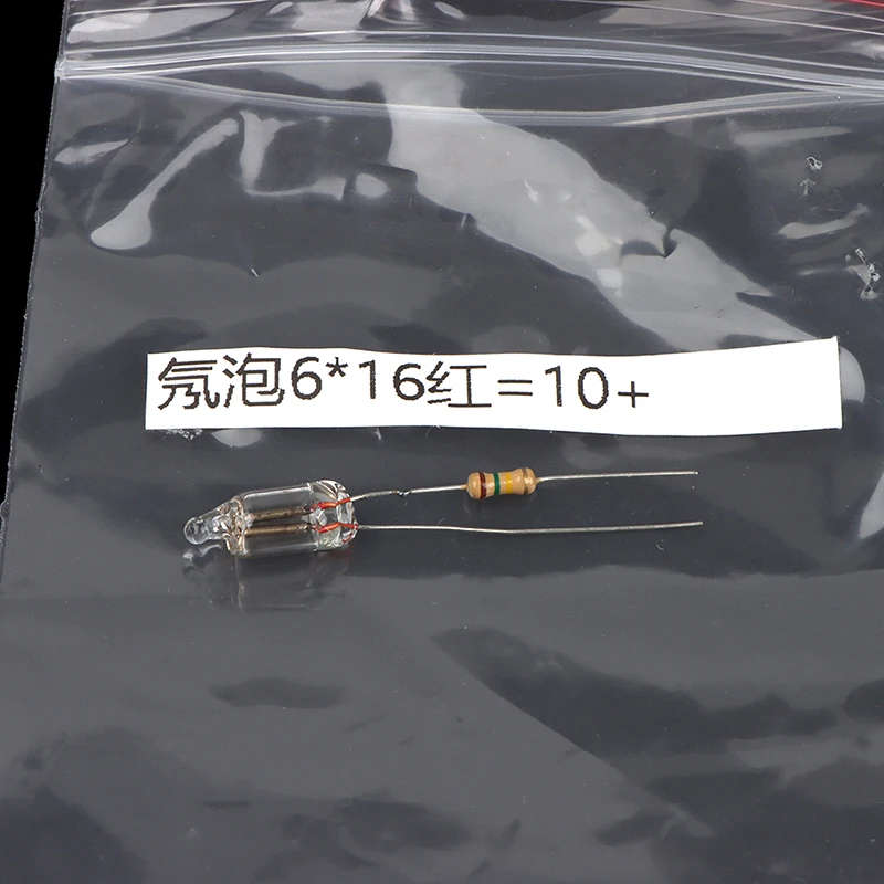 Неоновые лампочки HUXUAN 6*13 мм, 10 шт., красный/синий/зеленый