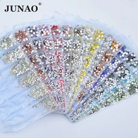 junao ss6 8 10 12 16 20 mix size glass flatback rhinestones set non hotfix crystals strass for nail art decorations diy sticker