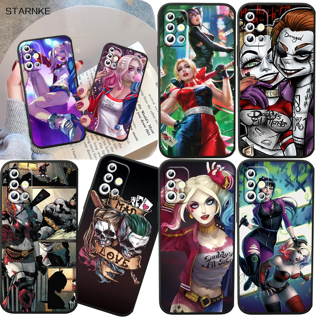 Мягкий Черный силиконовый чехол для телефона Harley Quinn Samsung A81 A91 A73 A52S A72 A71 A52 A51 A12 A21S