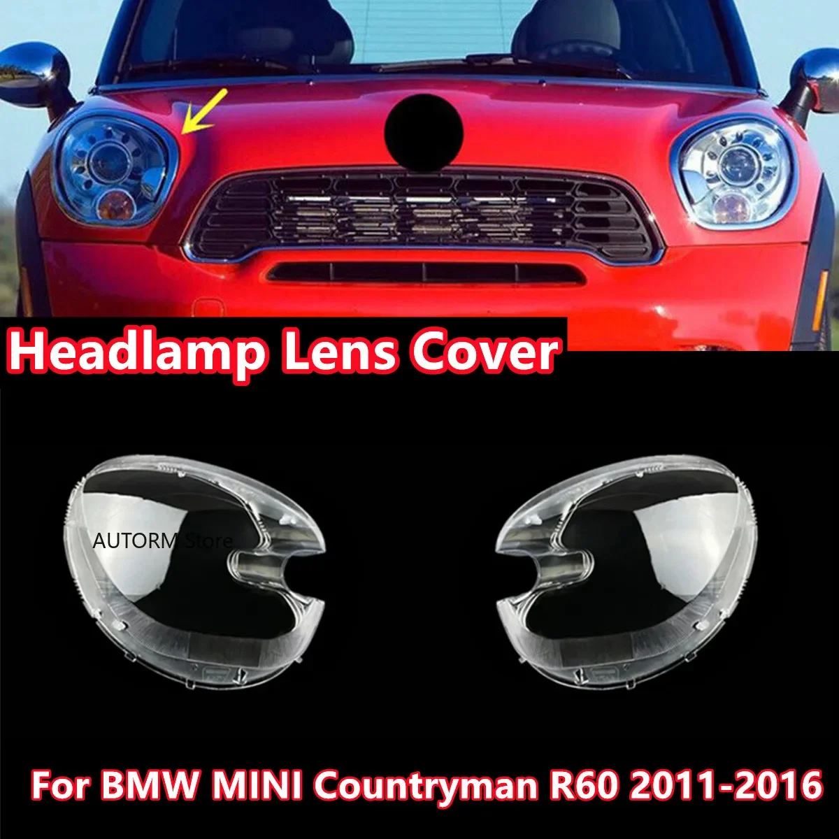 

Для BMW MINI Countryman R60 2011 2012 2013 2014 2015 2016 корпус передней фары прозрачная крышка объектива фары корпус фары