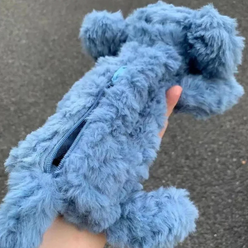 Милый мультяшный синий слон пенал большой емкости плюшевый чехол для ручек