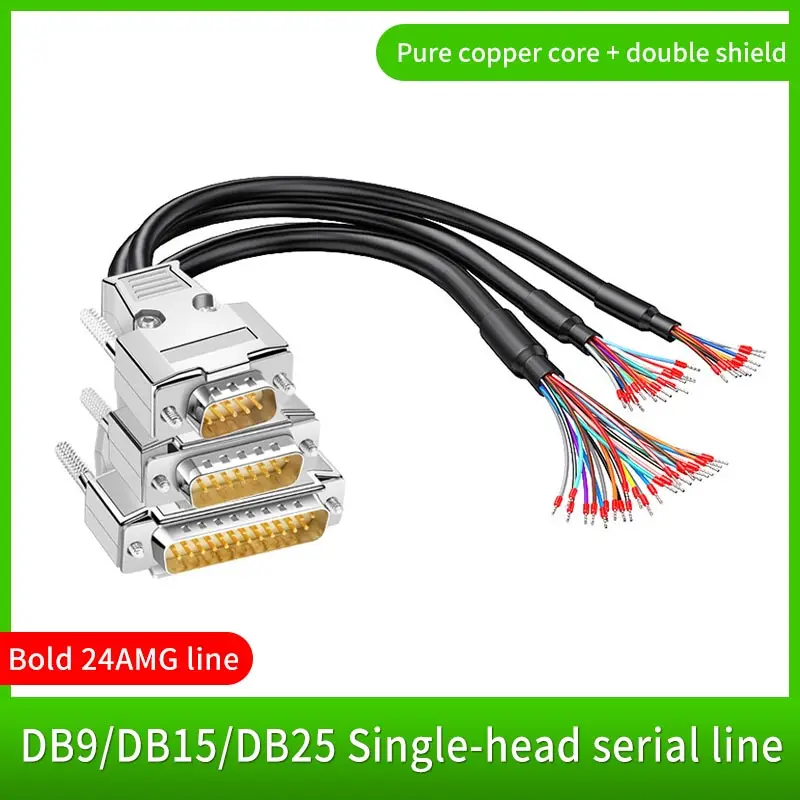 

Соединительный кабель DB9, DB15, DB25, промышленный 24AWG 9, 15, 25 контактный разъем, Серийный Провод DB15, стандартный экранированный шнур, 1 шт.
