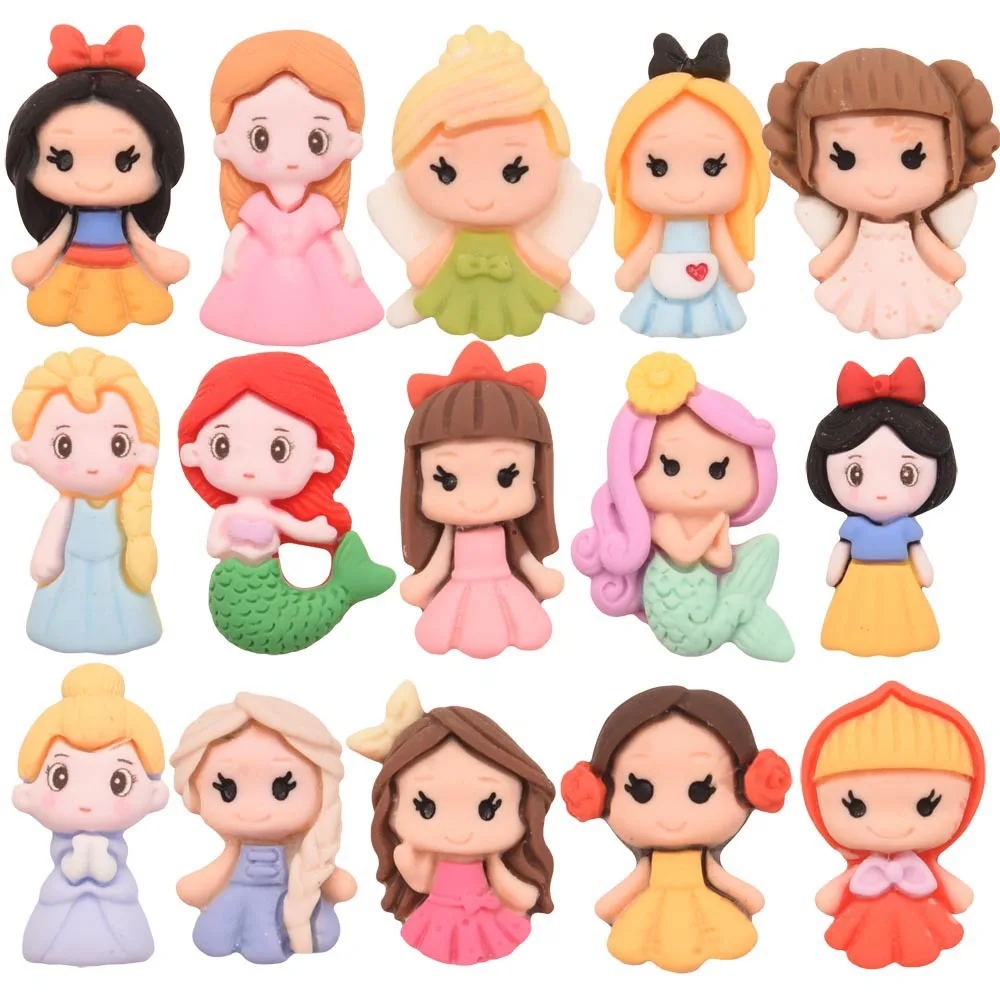 

30PCS 0.5inch *0.9inch Mini Cartoon Princess Cute Hair Accessories for Girls Hair Bows Center DIY Baby girl Hair Claw Hair rope