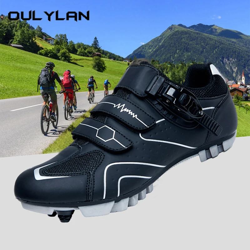 Мужские велосипедные кроссовки MTB противоскользящая дышащая обувь с зажимом для