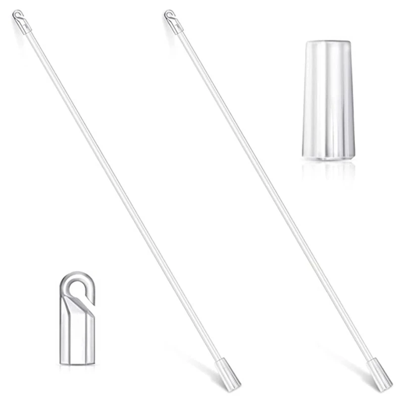 Venetian Blinds Pulling Rod with Replacement Rod Heads Set Accessory for Transparent Curtain Vertical Wand Supplies Kit Accesso