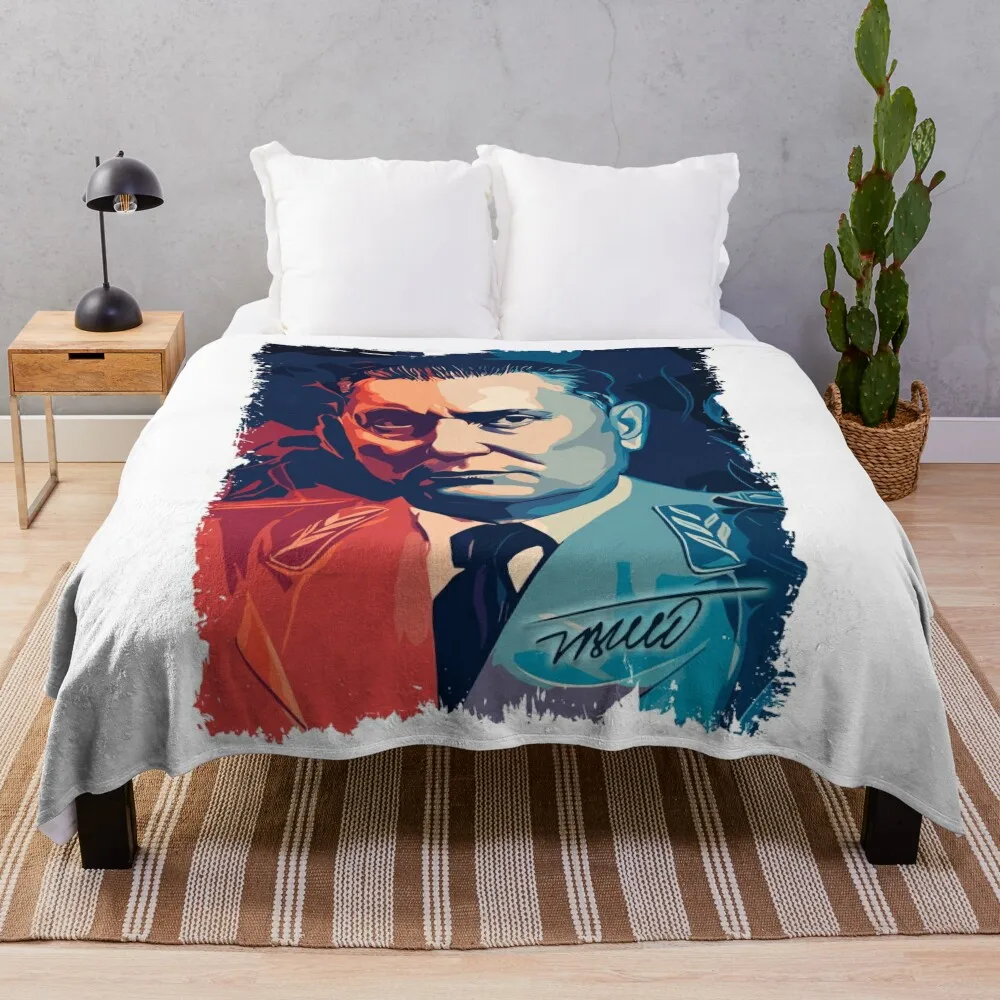 Джосп Брат Тито Президент Югославия SFRJ Абстрактная портретная иллюстрация Плед