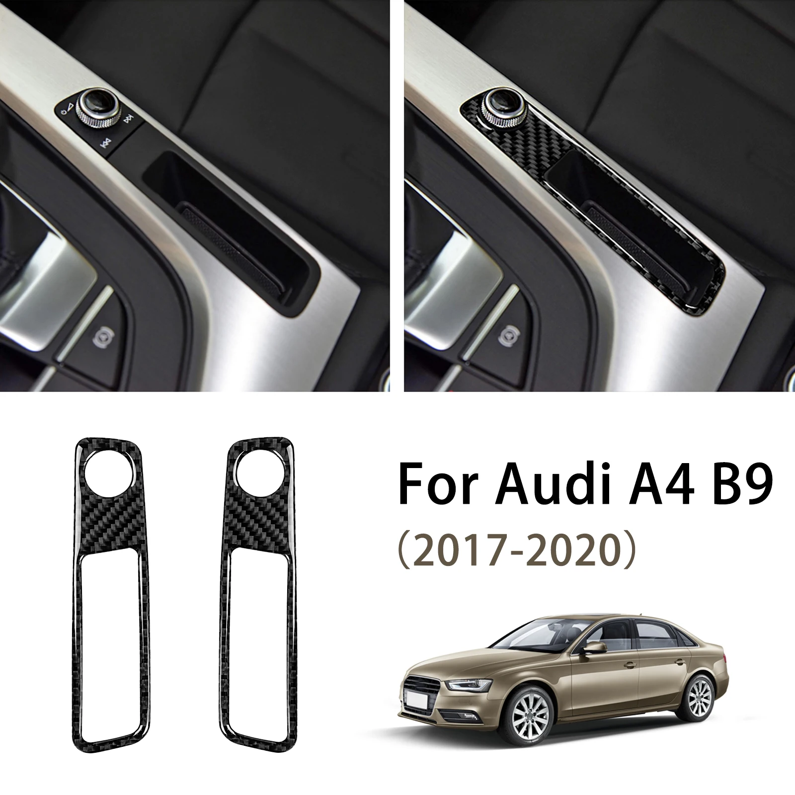 

Car Console Volume Adjustment Panel Cover Carbon Fiber Decorative Trim For Audi A4 B9 2017 2018 2019 2020 LHD/RHD