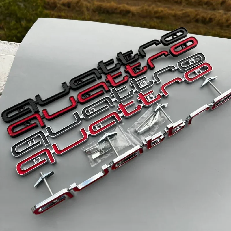 Фото Для Audi A3 A4 A5 A6 A7 A8 Q3 Q5 Q7 S3 S4 S5 S6 RS4 Передняя решетка с логотипом Quattro Значок Наклейка №2