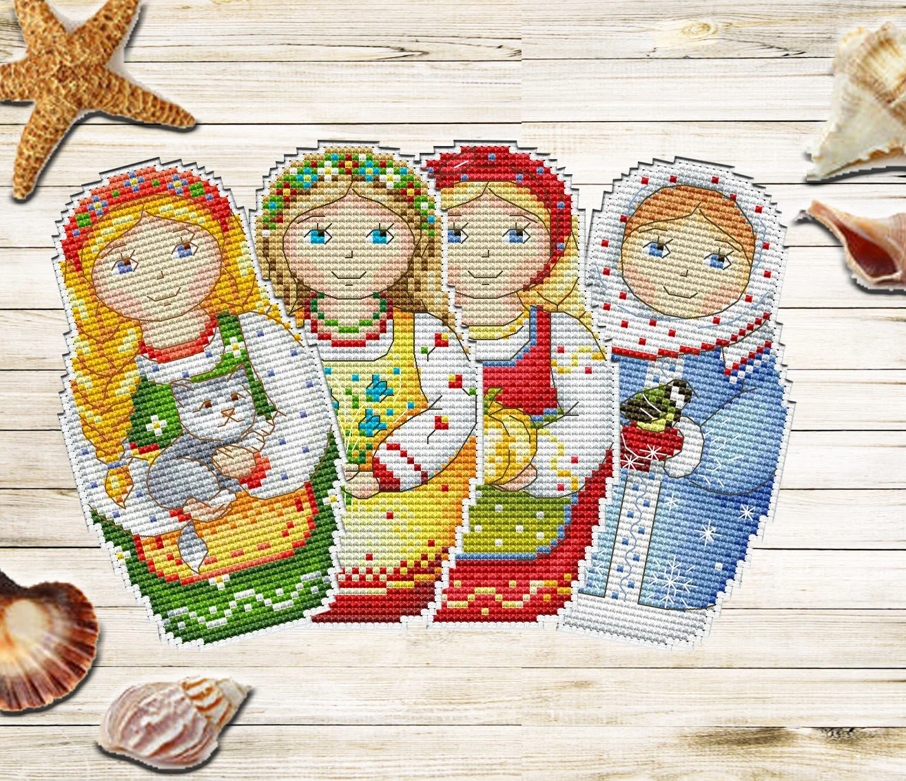 Plastic Canvas Fabric For DIY Handmade Needlework Embroidery Knitting Crafts Cross Stitch Ornaments Four Seasons Doll