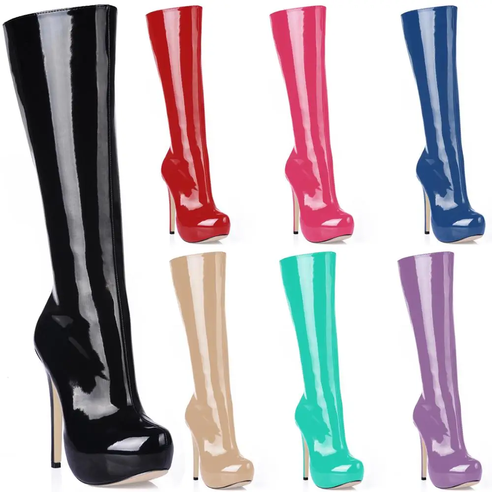 

Sexy Party Stiletto High Heel Platform Women Knee-High Boots Rodilla Botas Mujer Tacon Alto de Aguja Fiesta Vestir YJ3463BT-b2