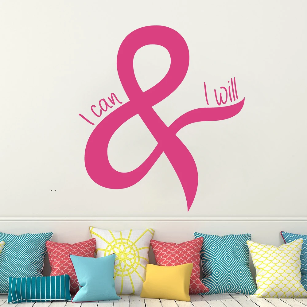 

I Can & I Will Quotes Wall Decals Vinyl Stickers For Bedroom Livingroom Lounge Home Decor Murals Removable Wallpaper HJ1733