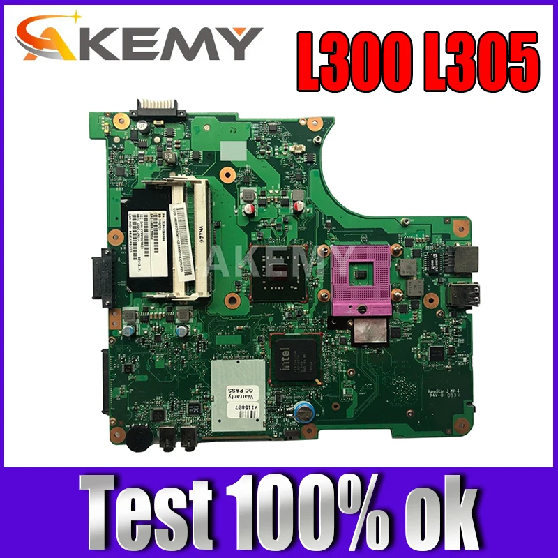 

Laptop motherboard For TOSHIBA Satellite L300 L305 Mainboard 6050A2264901 V000148370 GL40 DDR2 tesed