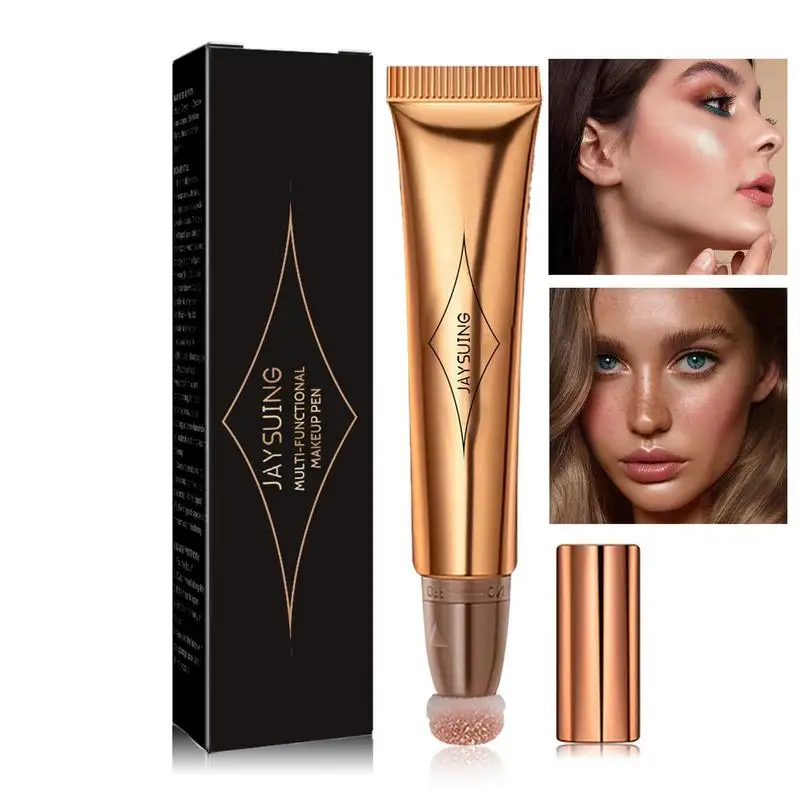 

Liquid Stick Highlighter Stick With Cushion Applicator Smooth Creamy Liquid Stick Blendable Waterproof Body Face Contouring