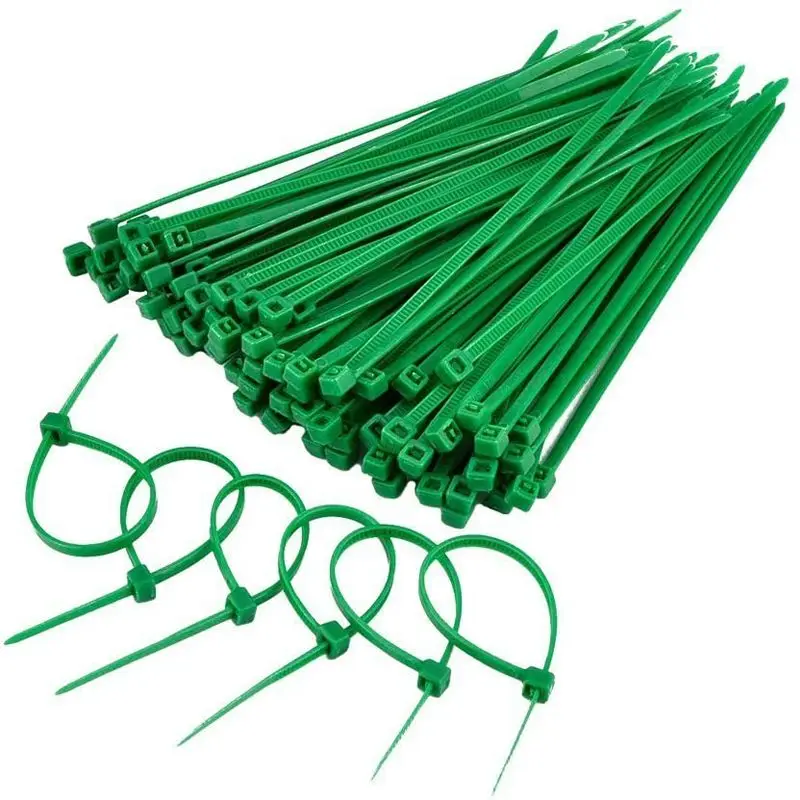 

Green cable tie wire strapping line electrician small in large industrial self-locking type plastic cable tie bind belt