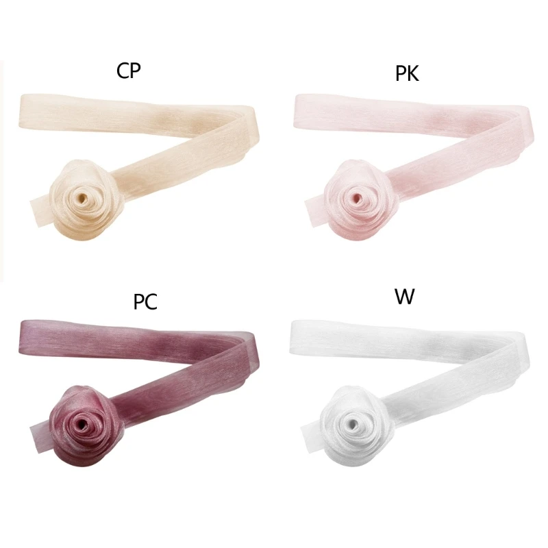 

Sexy Simple Rose Flower Long Lace Ribbon Choker Necklaces Collar Neckband