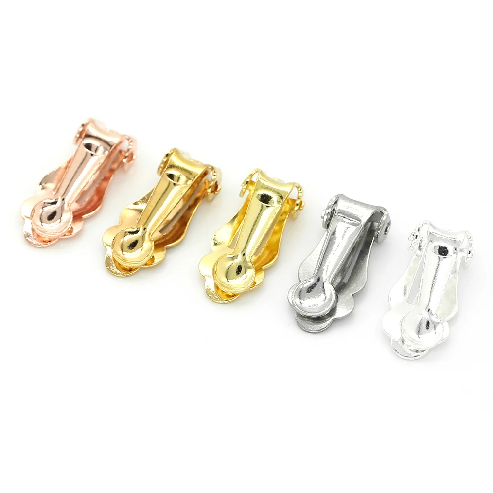 20Pcs/Lot New Stainless Steel Ear Clip 4mm Blank Base Earrings Popular Accessories for Jewelry Wholesale