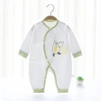 baby jumpsuit spring and autumn newborn clothes side lace baby romper long sleeved newborn monk clothes
