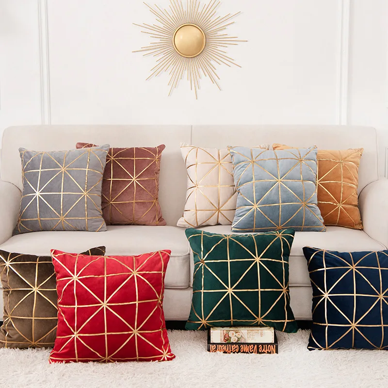 

Бархатный Чехол для подушки с бронзовым покрытием, Роскошные Современные чехлы для подушек в скандинавском стиле, винтажные декоративные н...