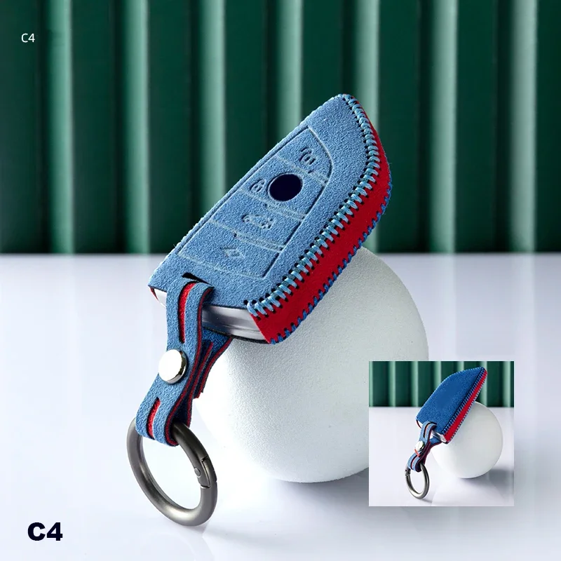 

Ручное шитье, поворотный Меховой чехол для автомобильного ключа, Женский Чехол для BMW, модель 2, 3, 5, 7, серия X1, X3, X5, X6, F45, F46, G20, G30, G32, G11, G12, F48, G01, F15