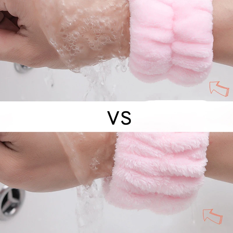 Spa Wrist Washband Microfiber Absorbent Wrist Wash Towel For Washing Face Wristband Wrist Sweatband For Women Sports Accessories images - 3