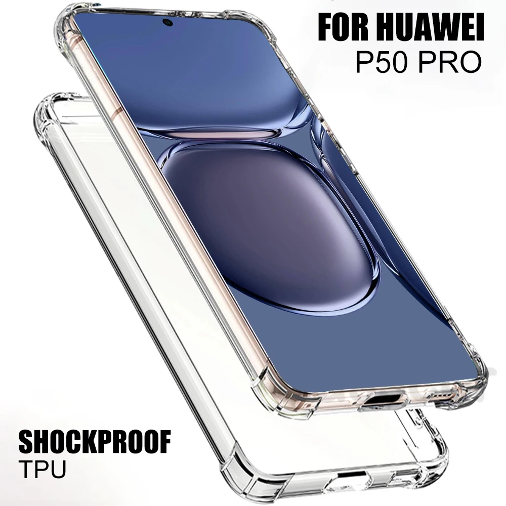 

Shockproof Case For HUAWEI P50 P20 P10 P40 P30 Pro Lite Case For HONOR 8X 9X 50 60 Pro TPU Soft Silicone Transparent Back Cover