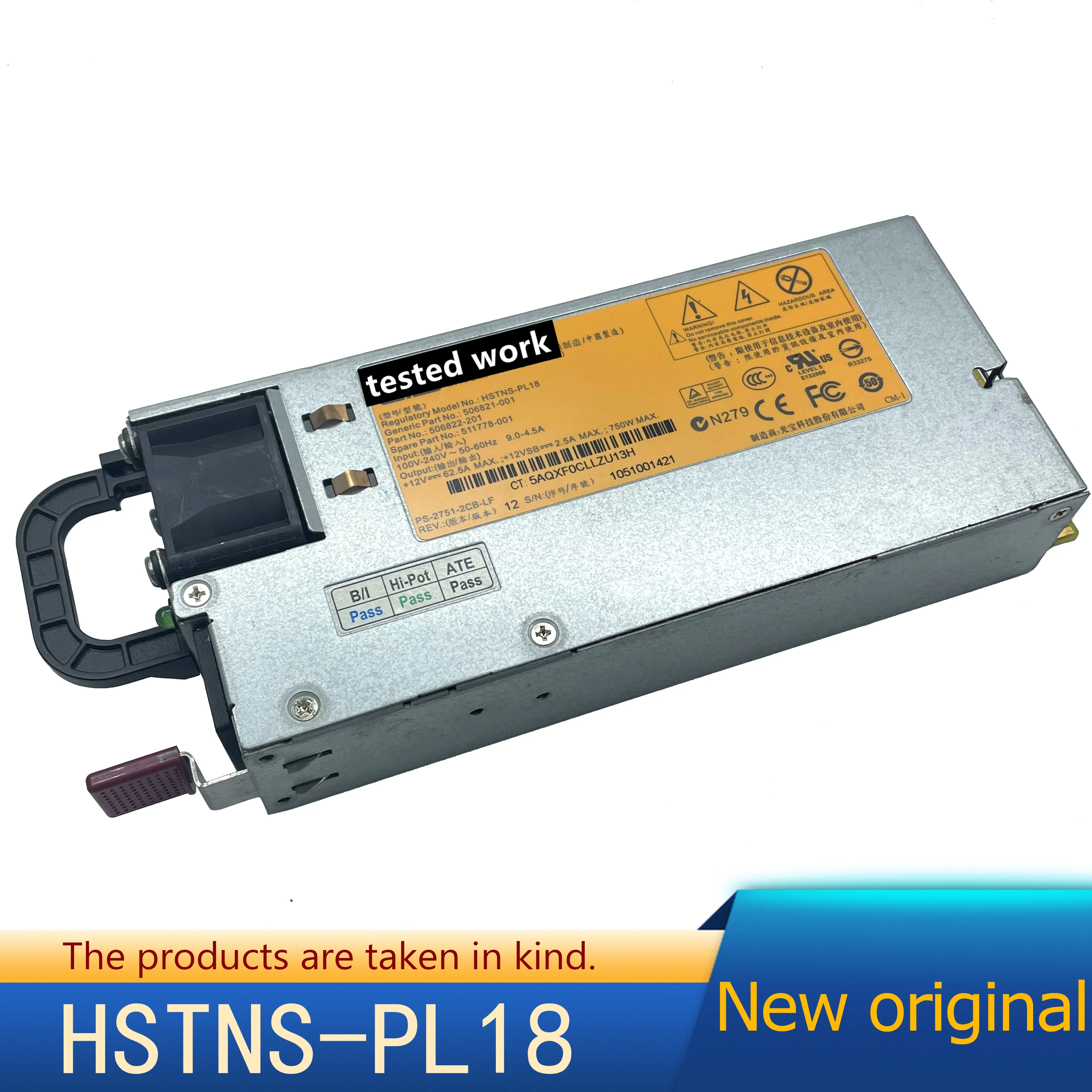 100% протестированный 750 Вт серверный блок питания для HP DL380 G6 G7 HSTNS-PL18 511778-001 DPS-750RB A источник питания
