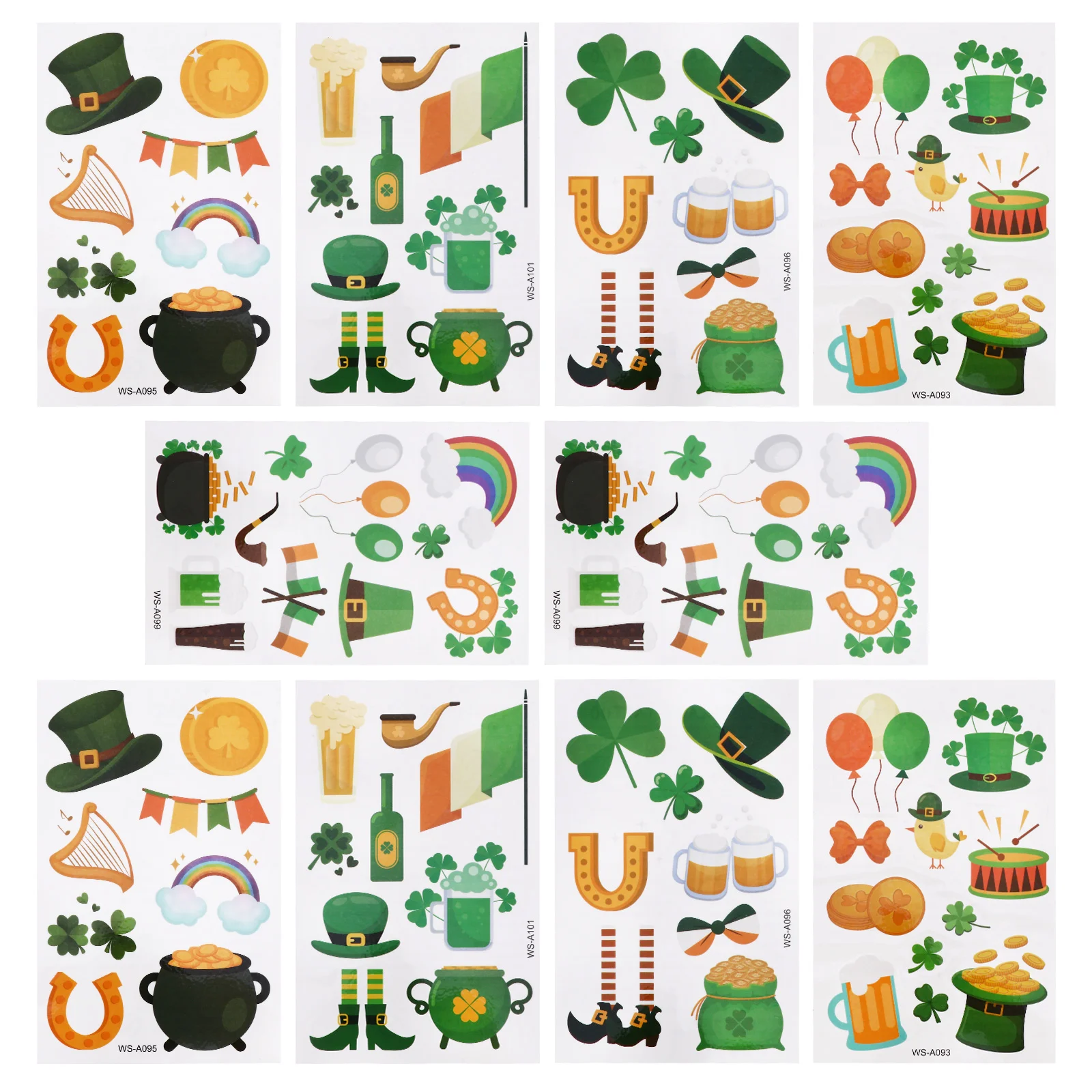 

St Daypatrickshamrock Childrenstickers Temporary Patterned Patricks Decorations Party Supplies